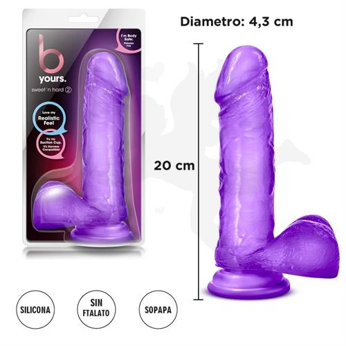 Dildo con testiculos y sopapa de 20 cm transparente