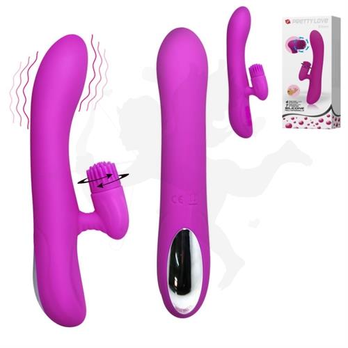 Vibrador 7 funciones con estimulador rotativo de clitoris y USB